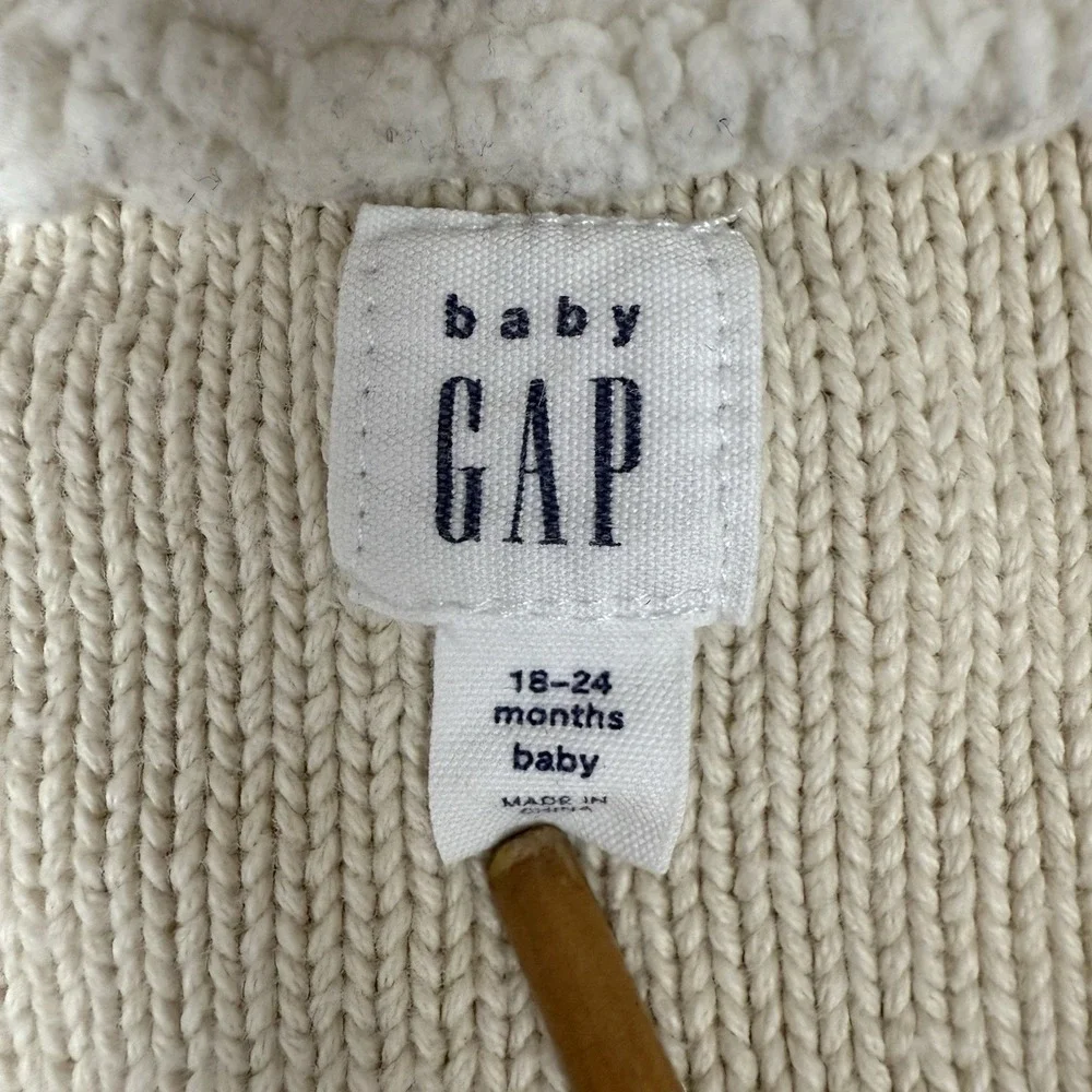 Baby‎ Gap Infant Cable Knit Chunky Romper Size 18 24 Months Fleece Neutral Cozy